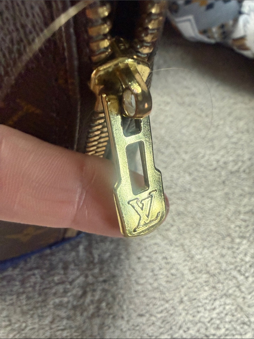 Louis Vuitton ALMA custom Monogram Satchel with Blue Trim - Picture 6 of 6